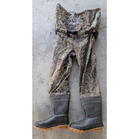 Cabela's Dry-Plus Mossy Oak Duck Blind Camo Fishing Waders 13 S - Picture 1 of 5